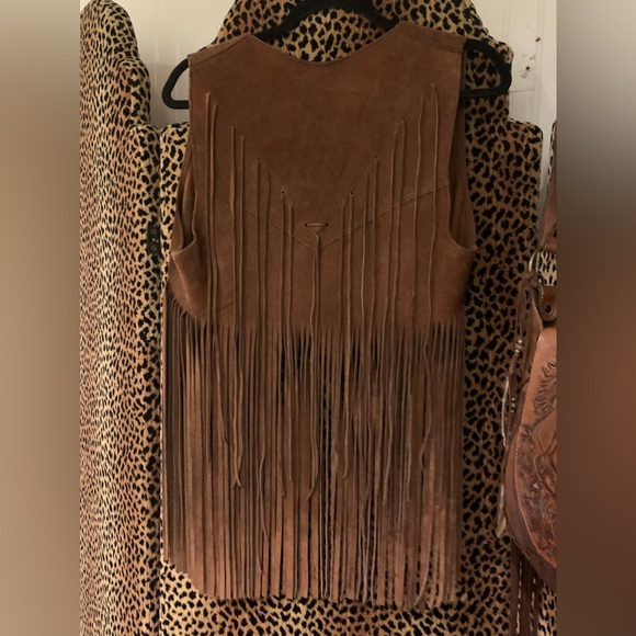 Leather Boho Fringe Vest - Picture 8 of 11